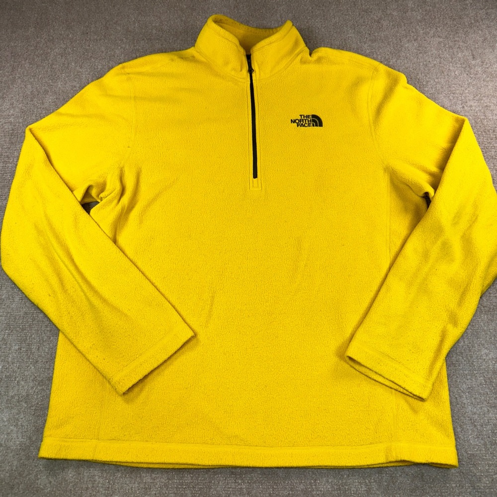 The North Face Mens TKA 100 Glacier Quarter Zip Fleece Pullover Yellow Large